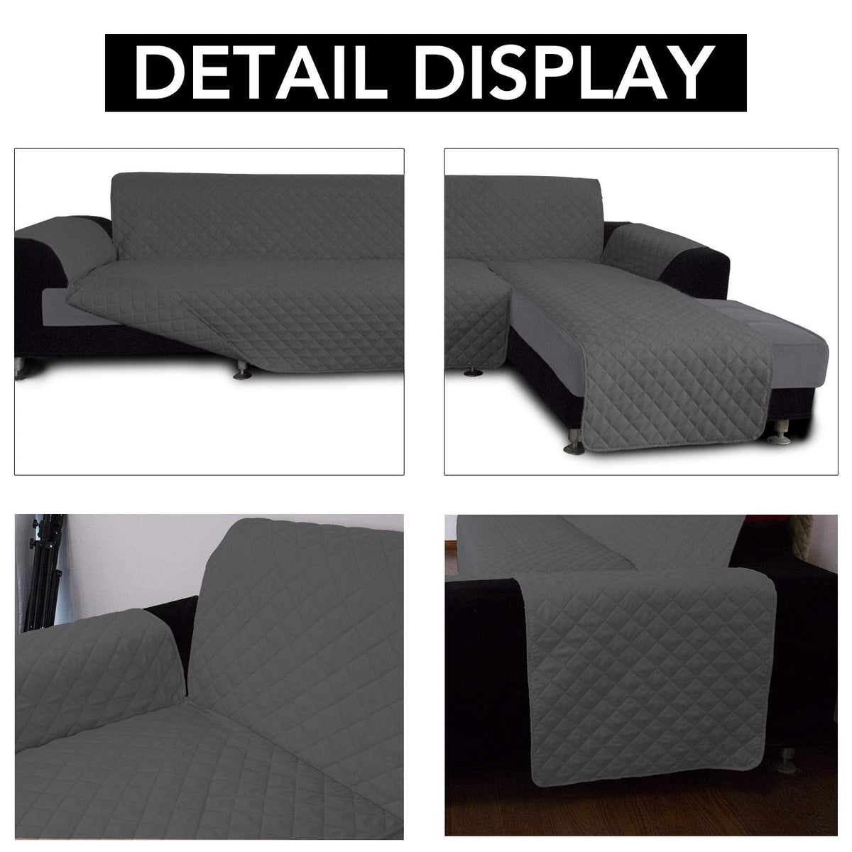 Sectional Couch Covers for Dogs L Shape Sofa Cover Reversible Sofa Slipcover Chaise Lounge Cover Furniture Protector Cover for Pets Dog Cat