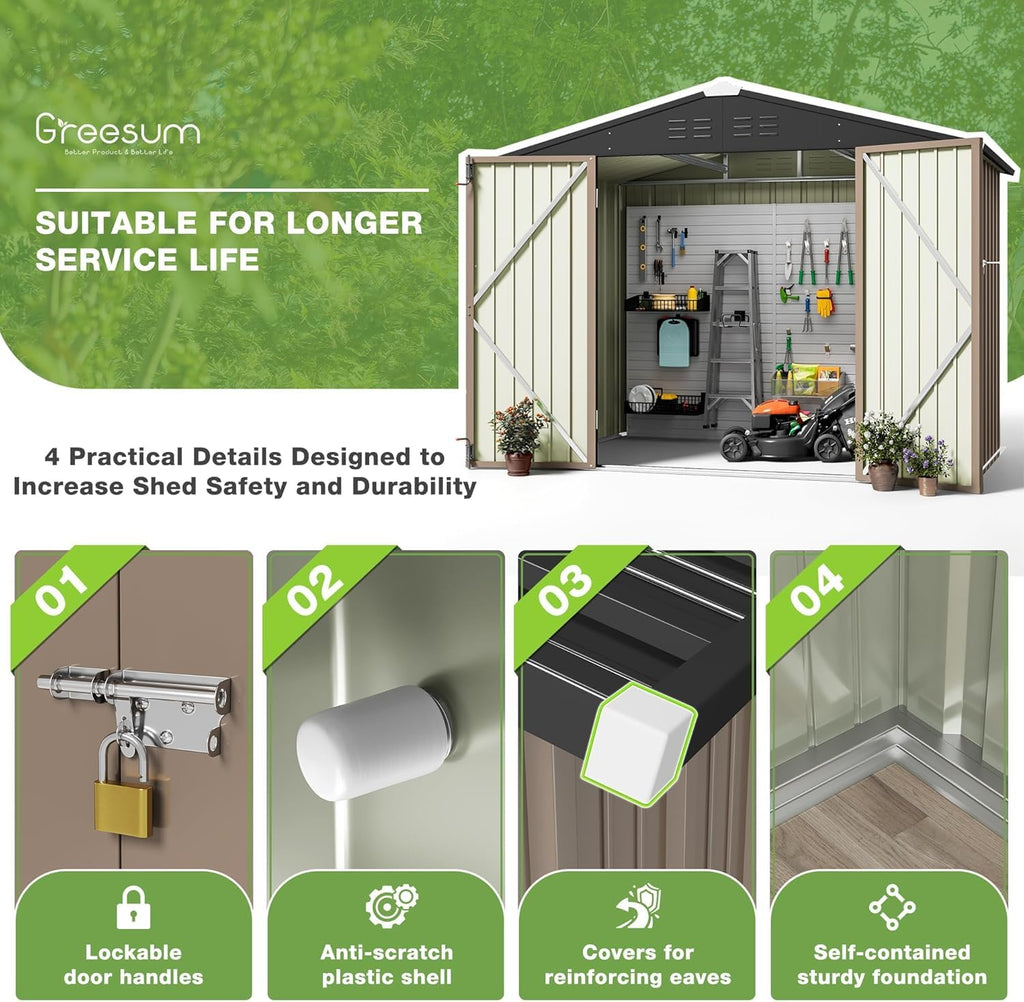 8x6FT Outdoor Storage Shed