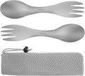 2 in 1 Titanium Spoon and Fork Combo Backpacking Utensils Lightweight Eco-Friendly Spork for Camping Backpacking Hiking Travel etc (2 Pack)