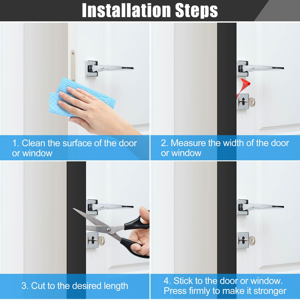 Draft Seal Tape for Doors and Windows 1 in x 10 Ft Silicone Weather Stripping Extra Thick 2mm Door Seal Strip with Strong Adhesive Draft Insulation Stopper Side Seal