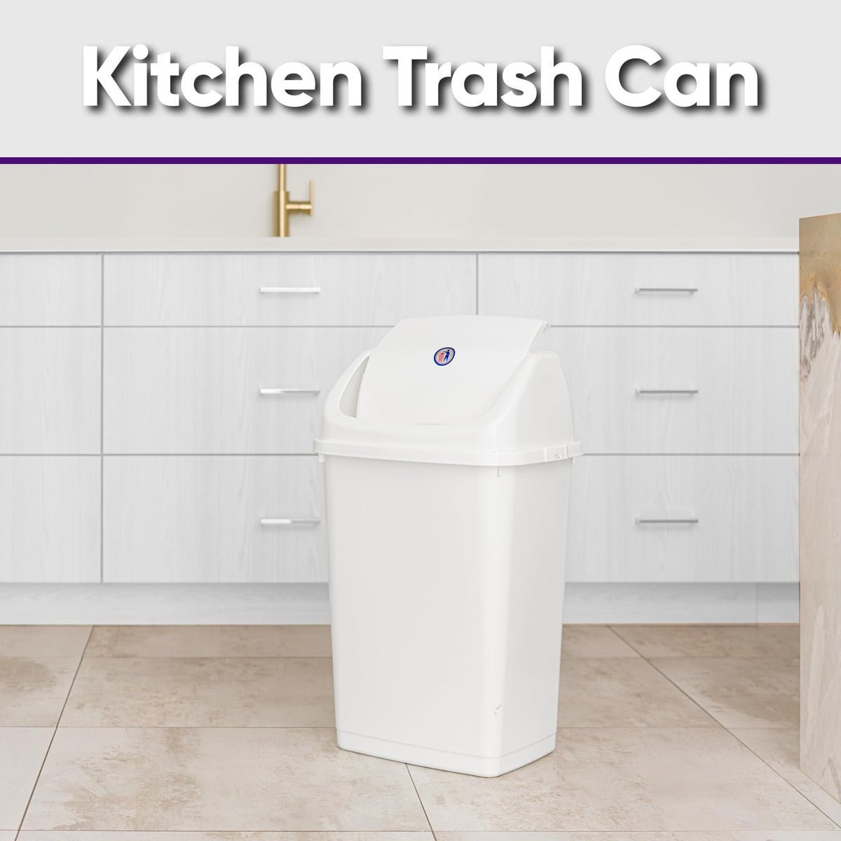 Kitchen Trash Can 13 Gallon with Swing Lid (2 Count)