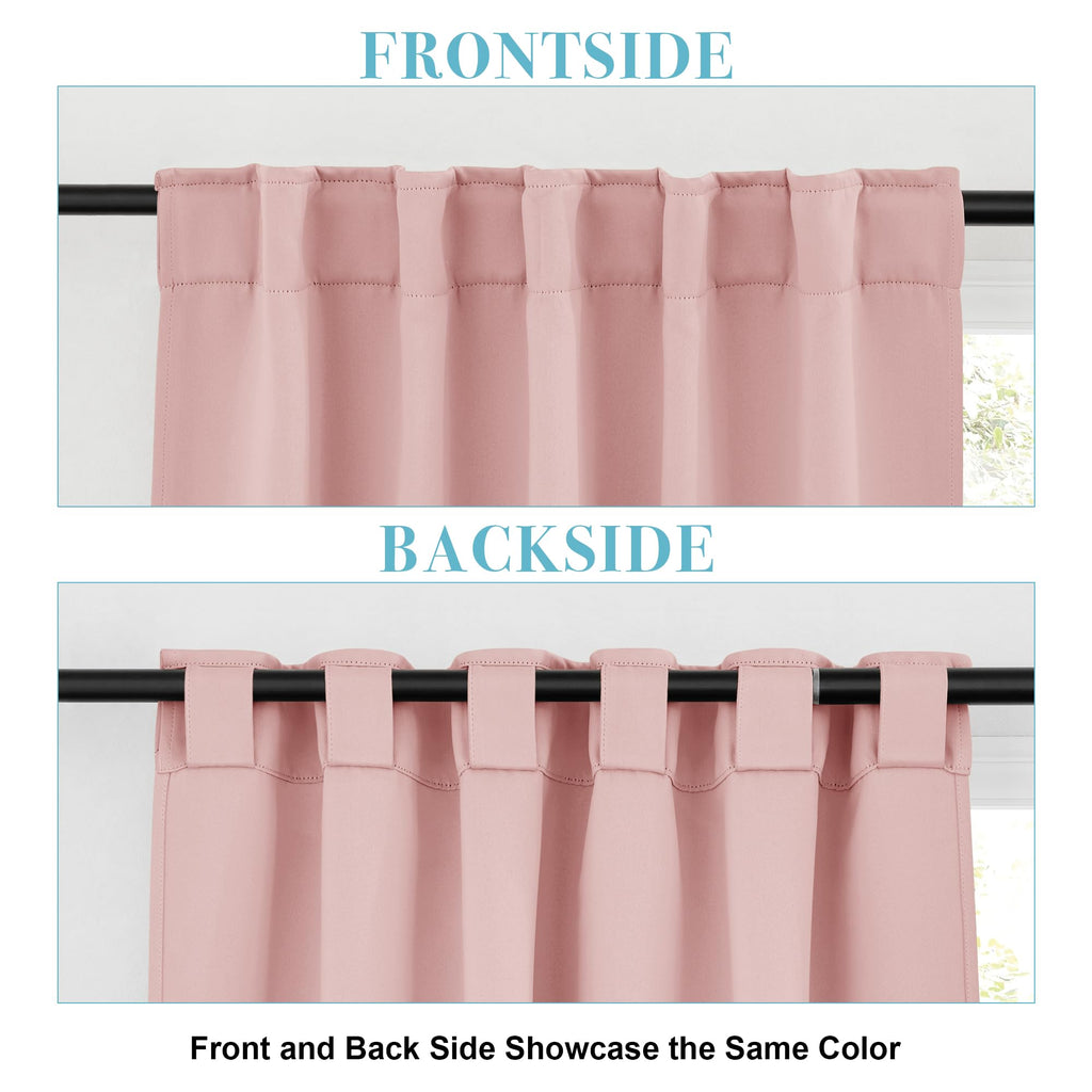 Pink Blackout Curtains for Girls Bedroom 72 inches Long (2 Count)
