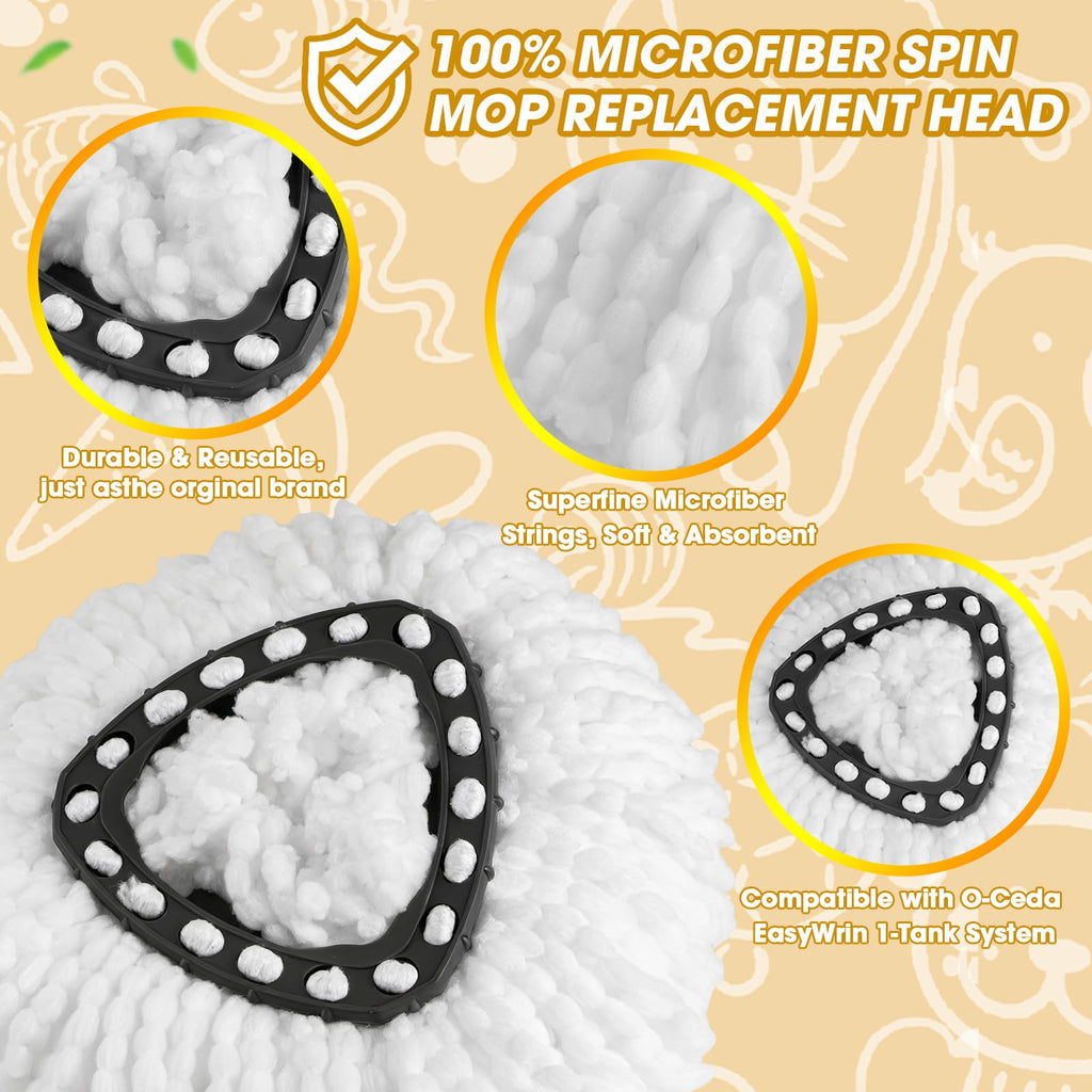 6 Pack Spin Mop Replacement Heads (6 Count)