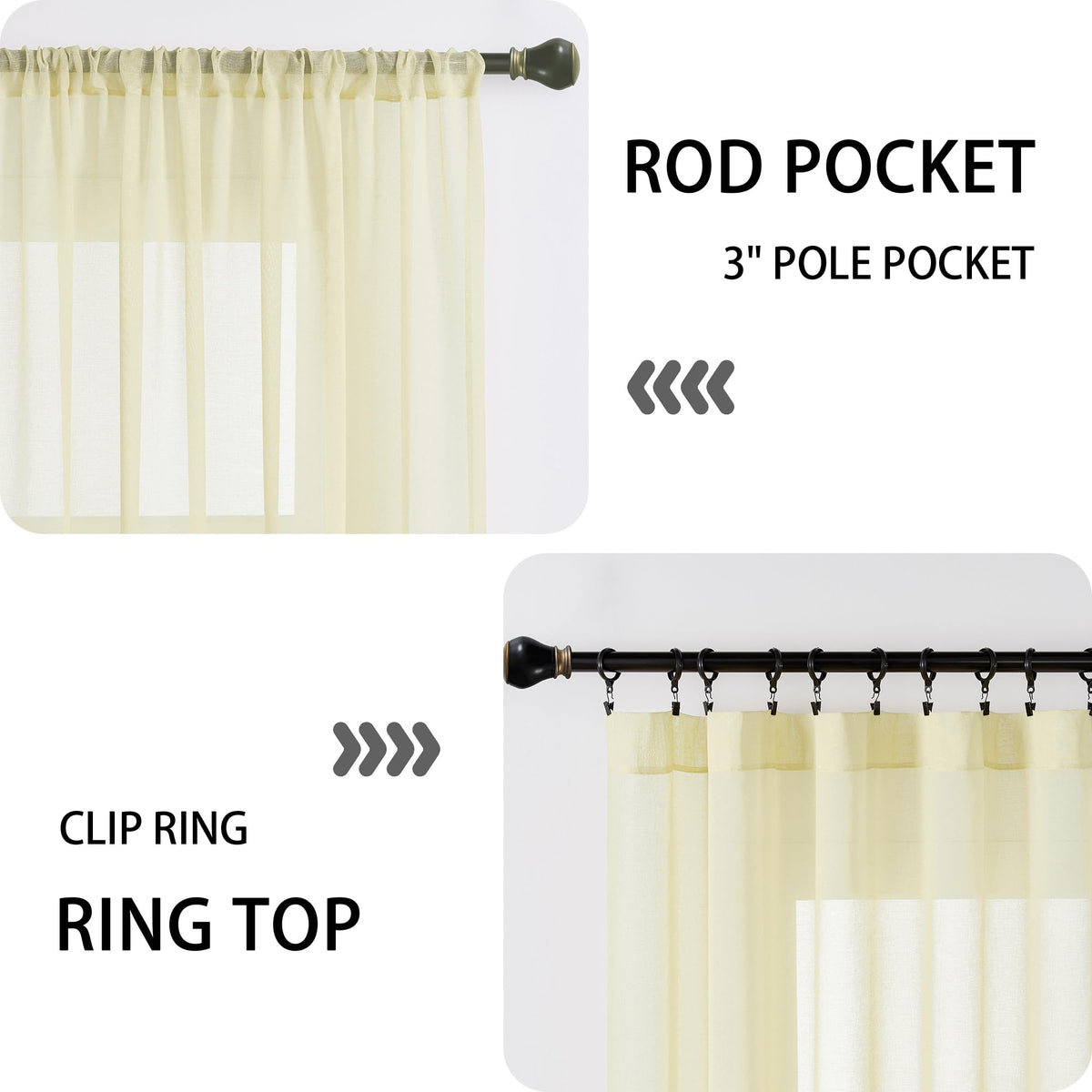 Small Sheer Door Curtain Closet Linen Textured Curtain Sheers Doorway Light Filtering Voile French Door Rod Pocket Curtains Patio Glass Doors