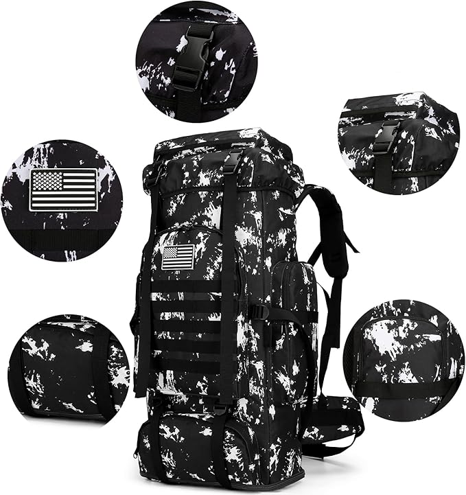 Hiking Backpack for Men 70L/100L Camping Backpack Military Rucksack Molle 3 Days Assault Pack for Climbing