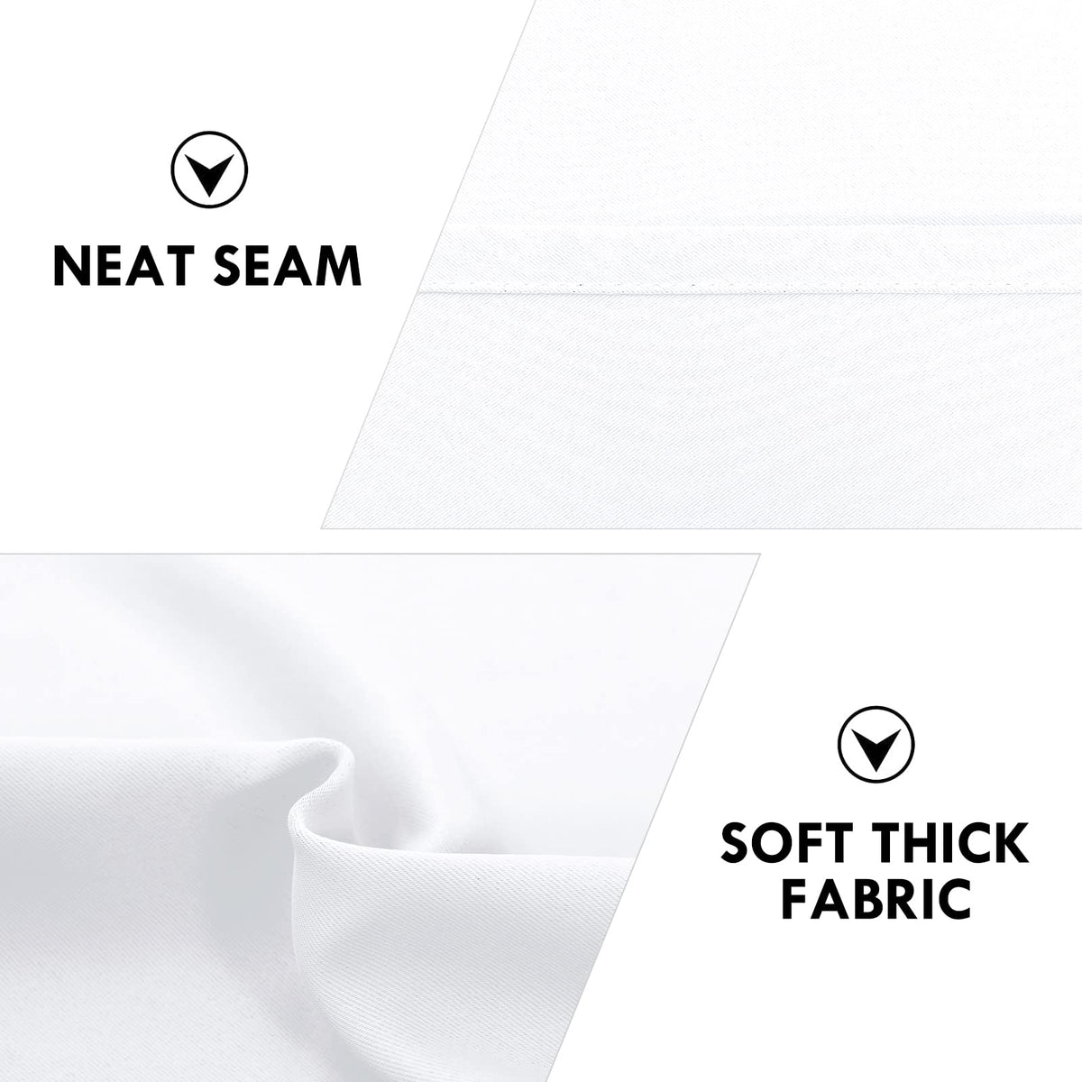 White Short Curtains 36 inches Long for Kitchen RV Bunk 2 Panels (2 Count)