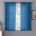 Sheer Curtains Linen Textured Bedroom Curtain Sheers Light Filtering Rod Pocket Voile Curtains for Living Room (2 Count)