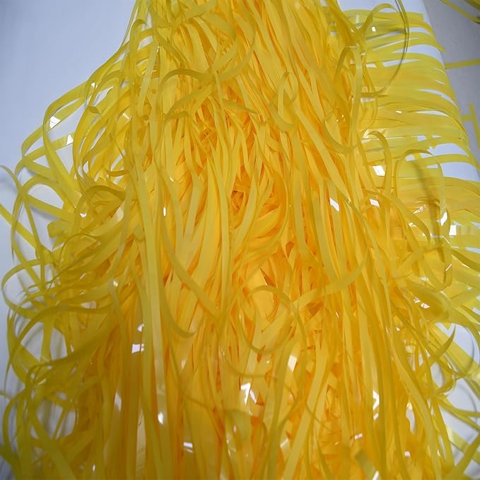 BRAVESHINE Foil Fringe Curtain Backdrop - 2 Pack Yellow Tinsel Photo Booth Backdrop Party Streamers for Easter, Birthdays, Christmas, Lemon, Pineapples, Kids' Party Decorations