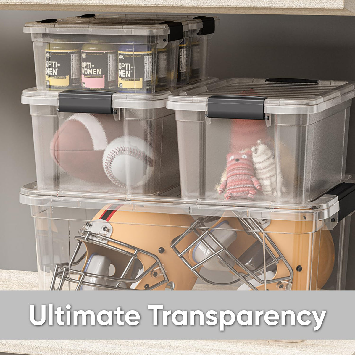 Clear Storage Boxes with Lids (6 Count)