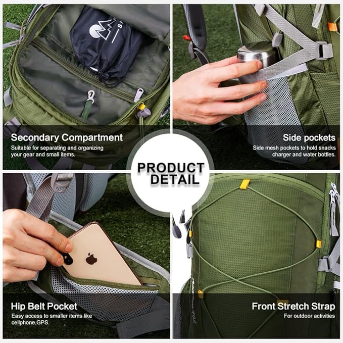 MOUNTAINTOP 25L/40L Hiking Backpack,Lightweight Travel Backpack for Men Women Outdoor Backpacking, Camping