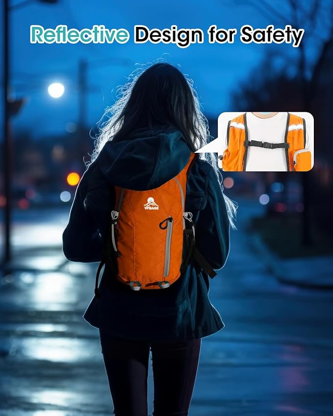 Small Hiking Backpack with Front Phone Holder, Packable Back pack with Chest and Waist Strap, Lightweight Daypack for Women Men