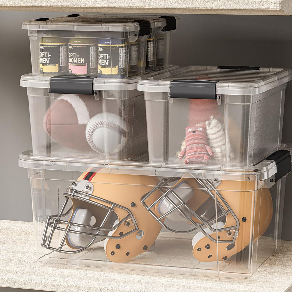 1.85 Quart Clear Plastic Storage Boxes with Lids (18 Count)