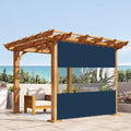 Covers & all Outdoor Clear Panel Curtain, 12 oz Vinyl Outdor Curtains for Patio, Waterproof & Weather Resistant Tarp with Brass Grommets for Pergola, Porch, Gazebos, Balcony (7’ H x 4’ W Feet, Blue)