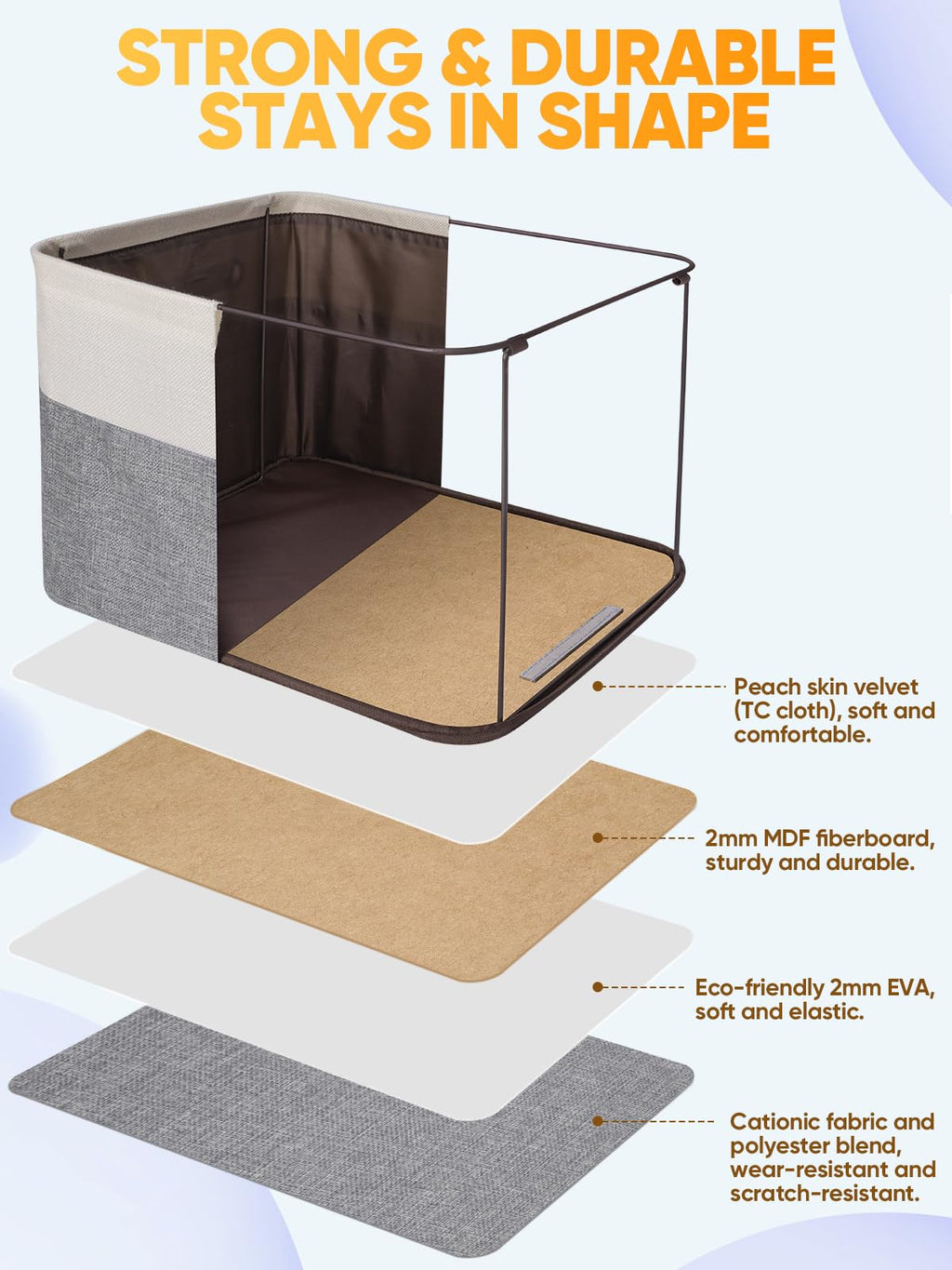 1 Pack Fabric Closet Storage Bins for Shelves
