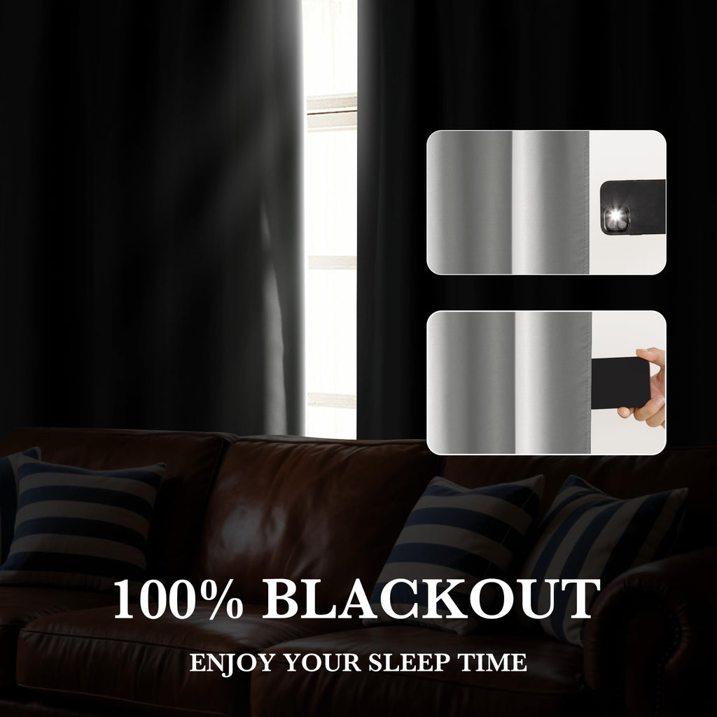Bedroom Blackout Curtains 63 inches Long (2 Count)