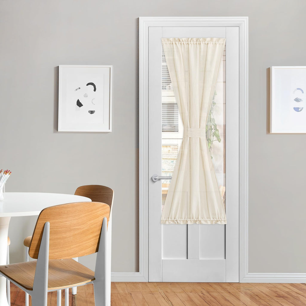 Beige Sheer Privacy Curtains for Front Back Door