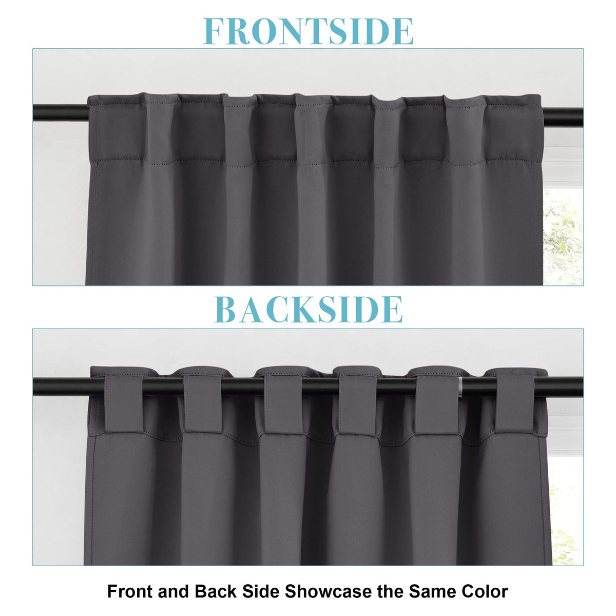 Blackout Curtains for Living Room Bedroom Nursery Office Laundry (2 Count)