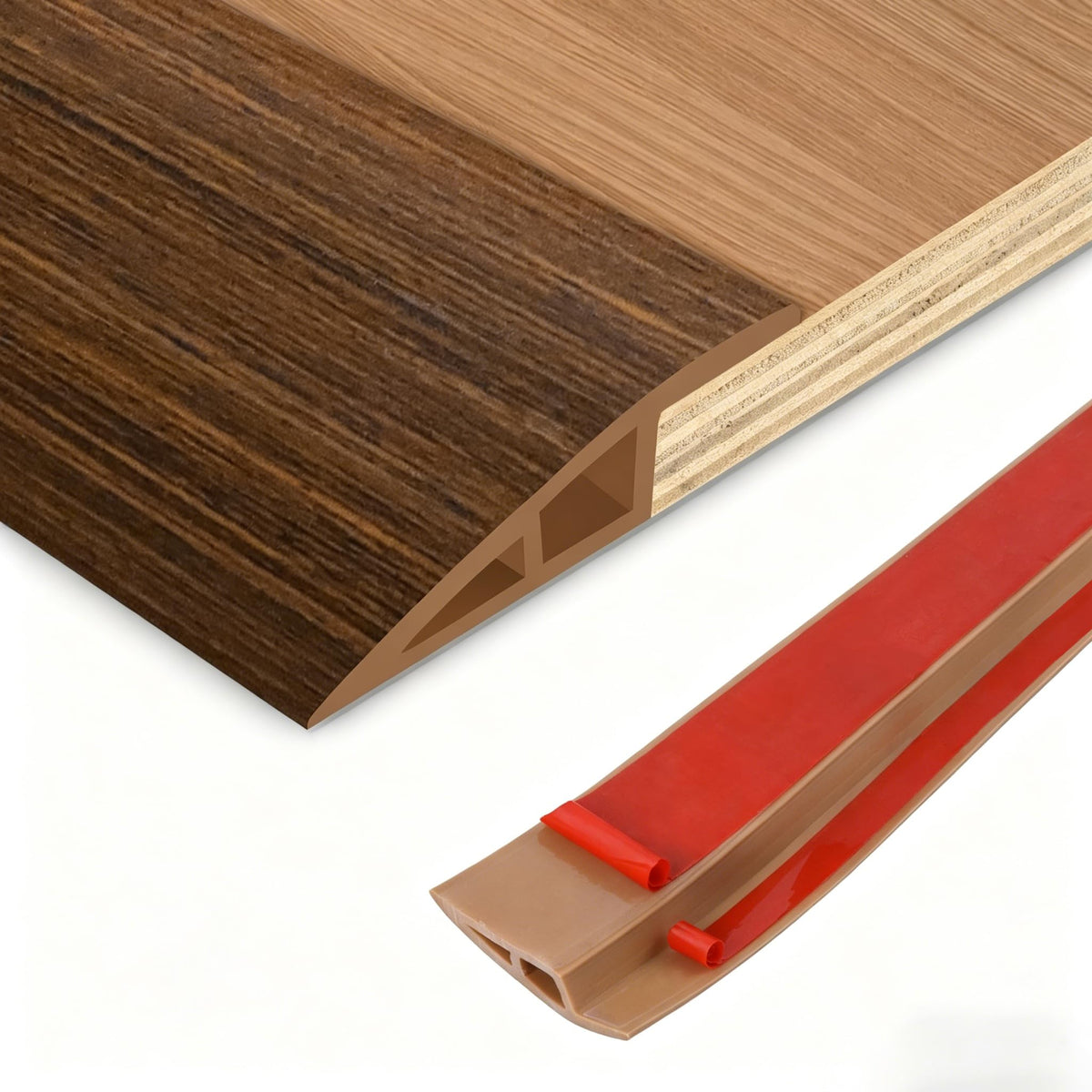 Floor Transition Strip Vinyl Door Threshold Ramp Self Adhesive Carpet Edging Strip Doorway Edge Trim (3.3 Foot)