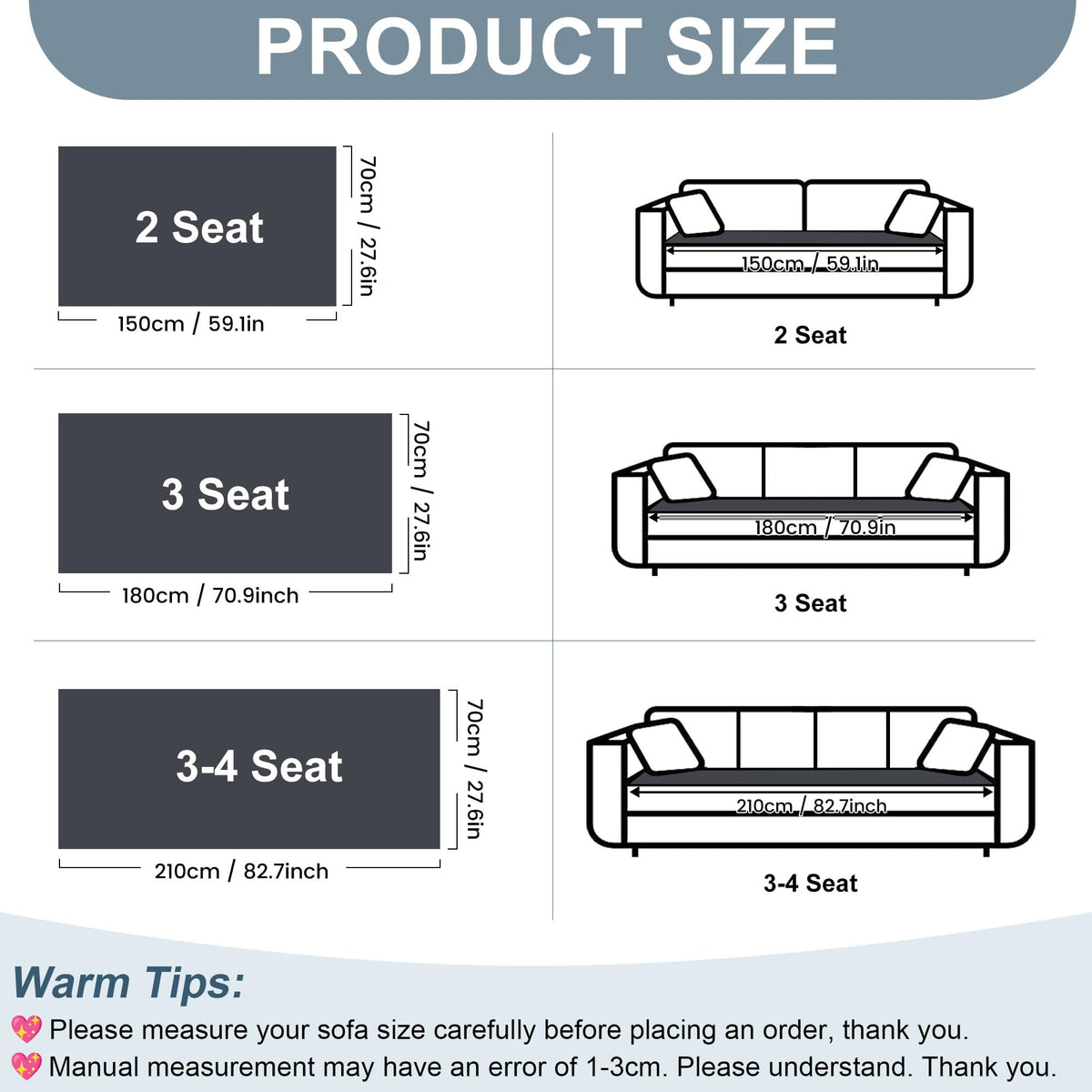 Couch Covers for Sofa Pet Friendly (3 Count)