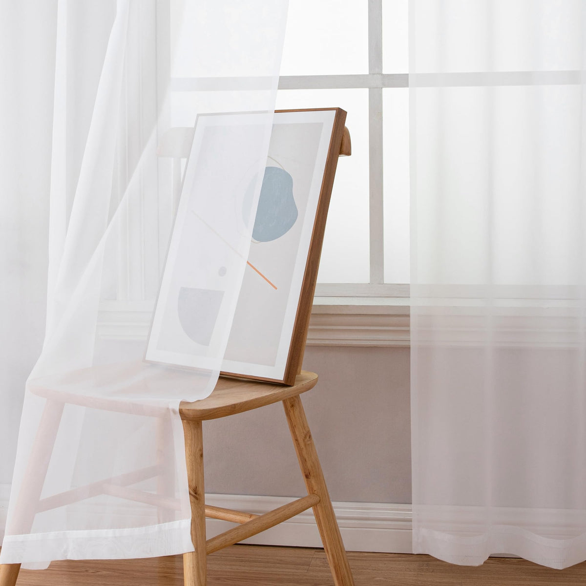 Sheer White Curtains 90 inches Long 2 Panels (2 Count)