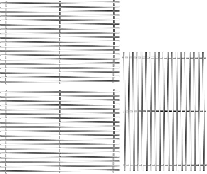 18 7/8" 304 Stainless Steel Grill Grates for Weber Genesis ii E-610 S-610 Genesis ii LX E-640 S-640 Genesis 2 Grill Parts for Weber Genesis ii 600 Series 66803 66096 Gas Grills 3 Pack