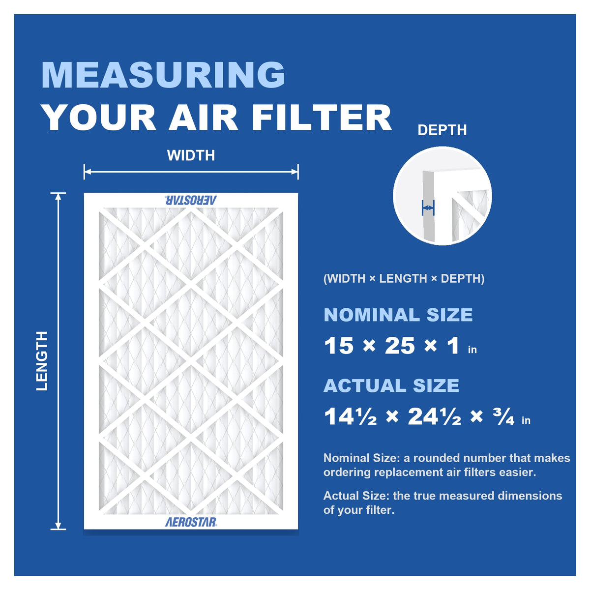Air Filter 15x25x1 MERV 8 AC Filter (6 Count)