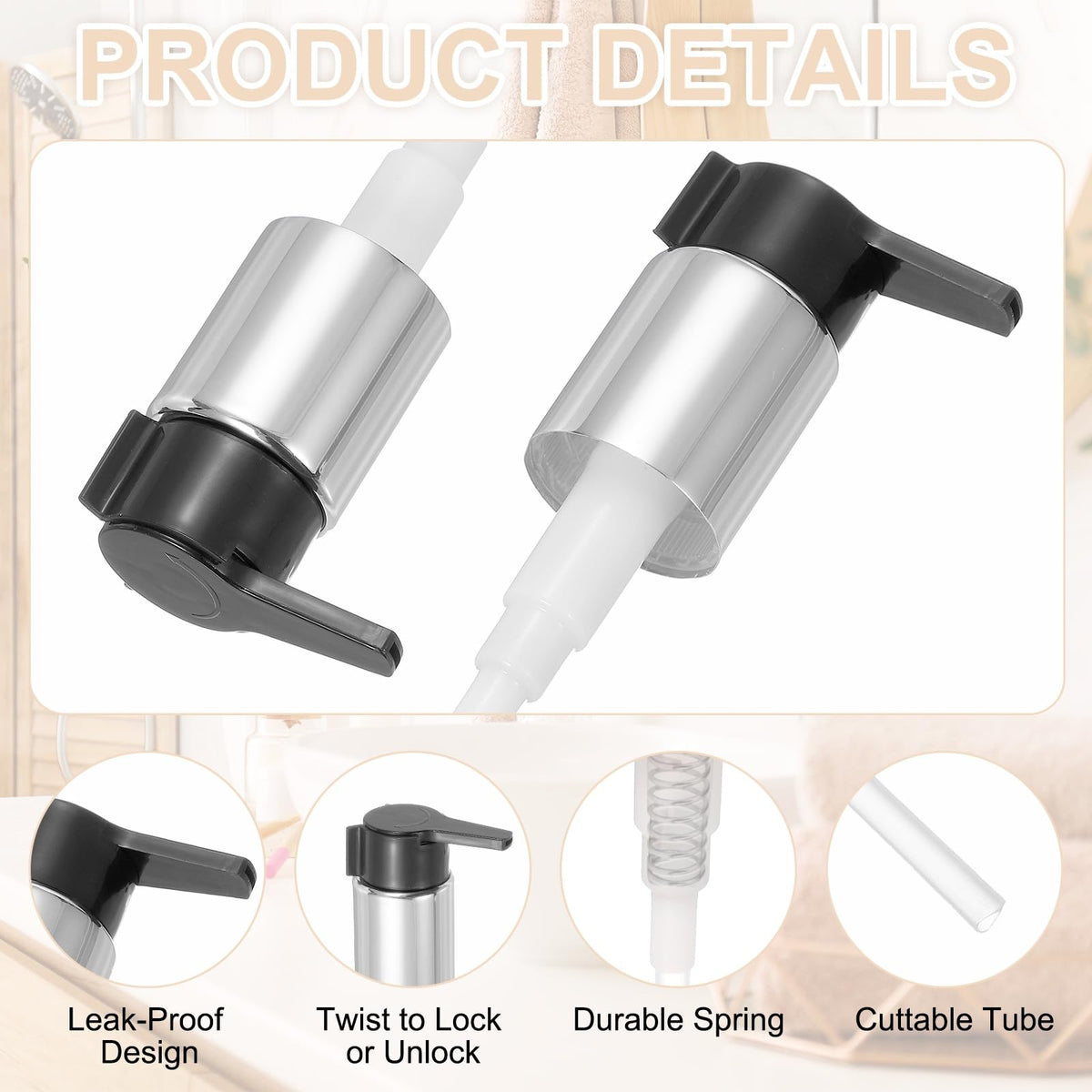 4 Pcs Soap Dispenser Pump Heads