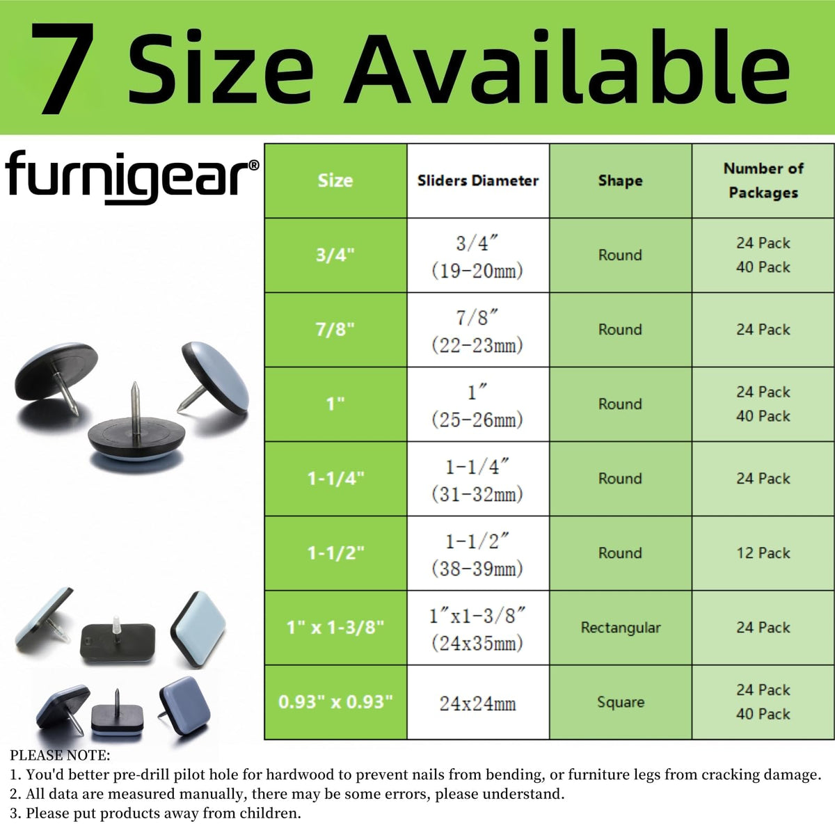 Furniture Sliders (24 Count)