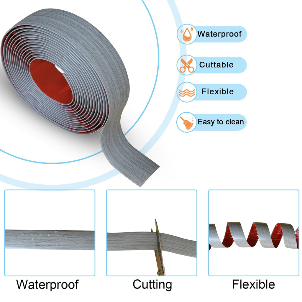 Floor Door Flat Transition Strip & Self Adhesive Floor Vinyl Floor Edge Trim Laminate Floor Gap Covering Joining Strip (6.6 Foot)