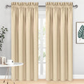 Blackout Curtains for Bedroom Living Room 38 x 84 Inch Long Beige (2 Count)