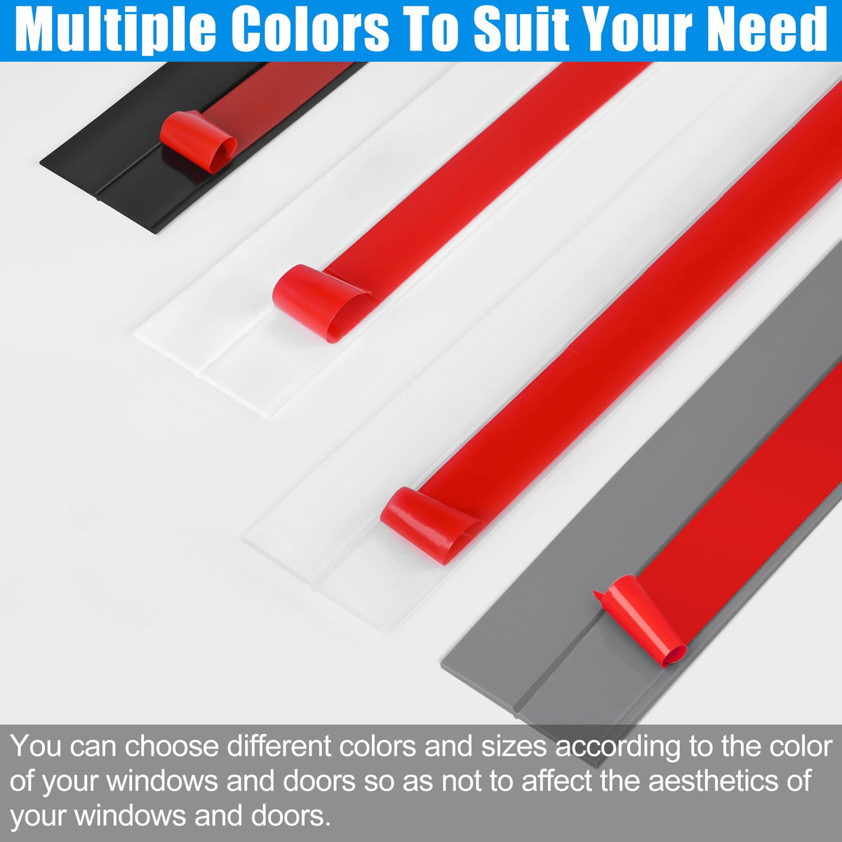 Draft Seal Tape for Doors and Windows 1 in x 10 Ft Silicone Weather Stripping Extra Thick 2mm Door Seal Strip with Strong Adhesive Draft Insulation Stopper Side Seal
