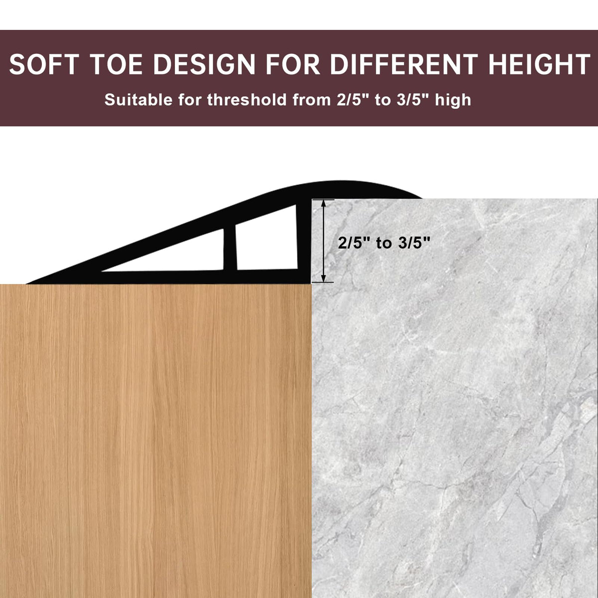 Vinyl Door Threshold Flooring Transition Strip Self Adhesive Carpet Edging Strip for Laminate Doorway Edge Threshold from 2 (10 Foot)