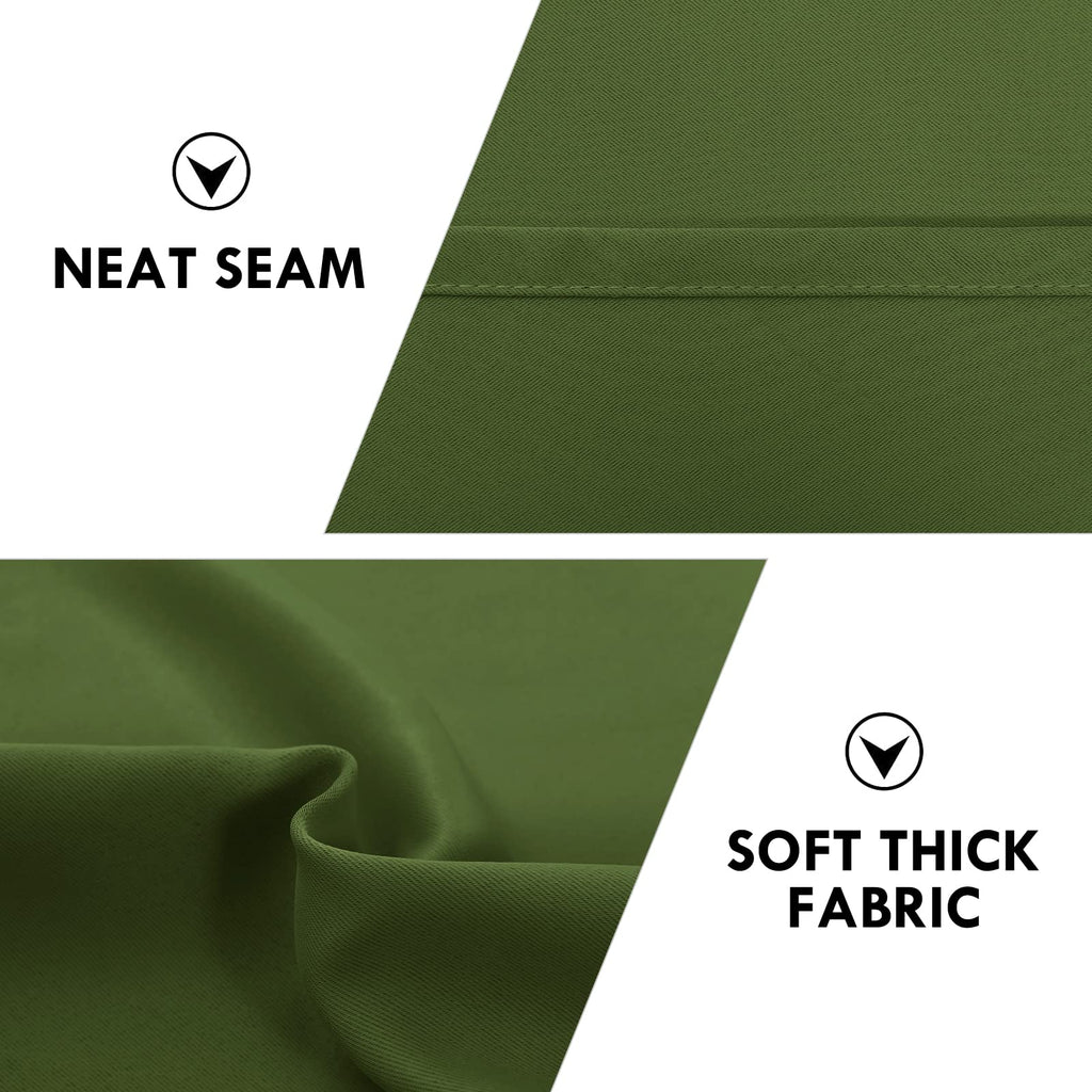 Blackout Curtains for Bedroom 52 x 45 Inch Long Olive Green 2 Panels (2 Count)