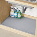 TRZZ Silicone Waterproof Under Sink Mat 22" x 19", Drip Tray and Cabinet Liner for Kitchen and Bathroom, Prevents Water Damage and Organizes Cabinets (Grey)