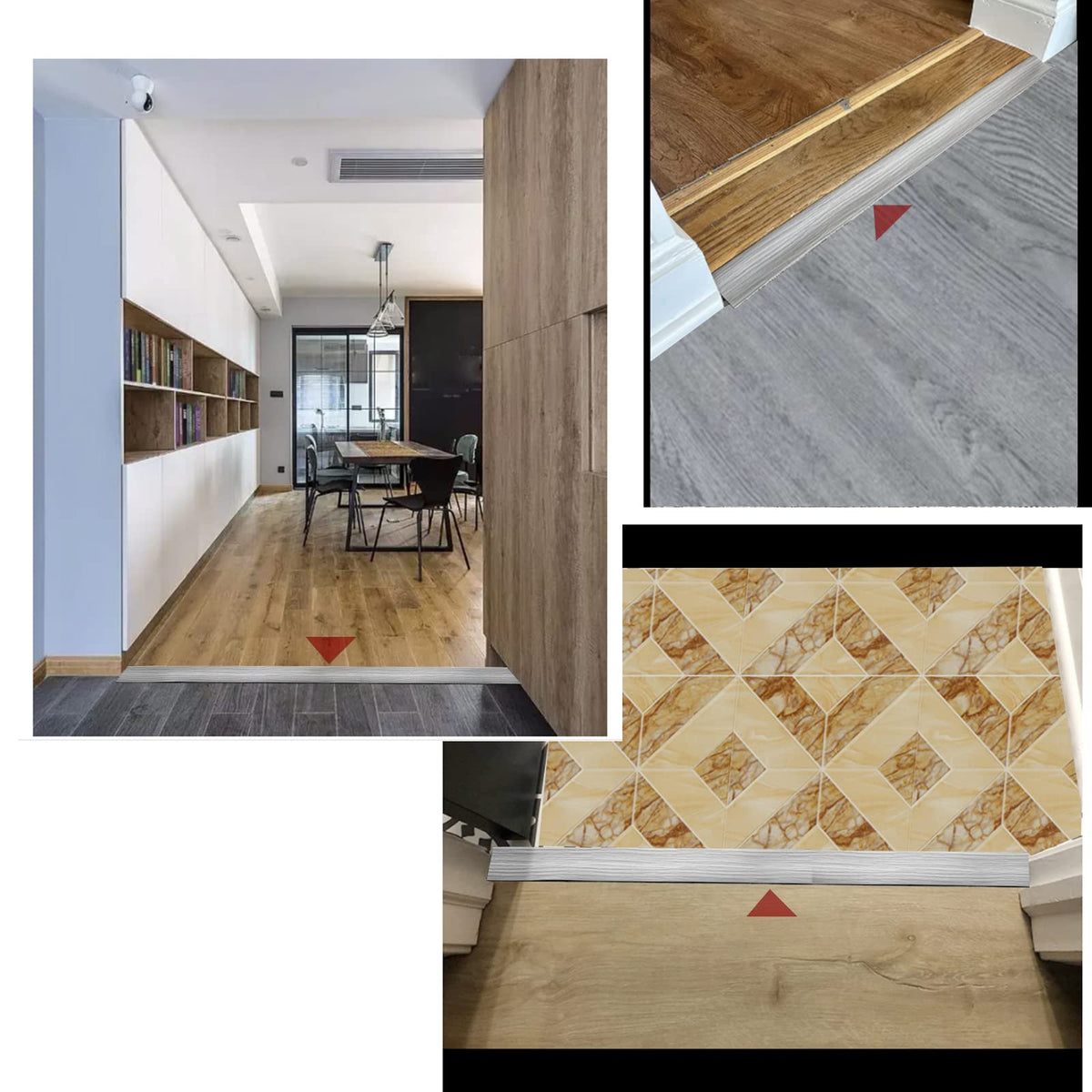 Floor Door Flat Transition Strip & Self Adhesive Floor Vinyl Floor Edge Trim Laminate Floor Gap Covering Joining Strip (6.6 Foot)