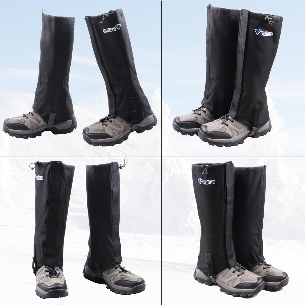 Azarxis Hiking Gaiters for Outdoor Camping Running Walking Backpacking Women Men Ankle Leg Guard Boot Legging Cover Snow Lightweight Waterproof Mountain Hunting (Black, M)