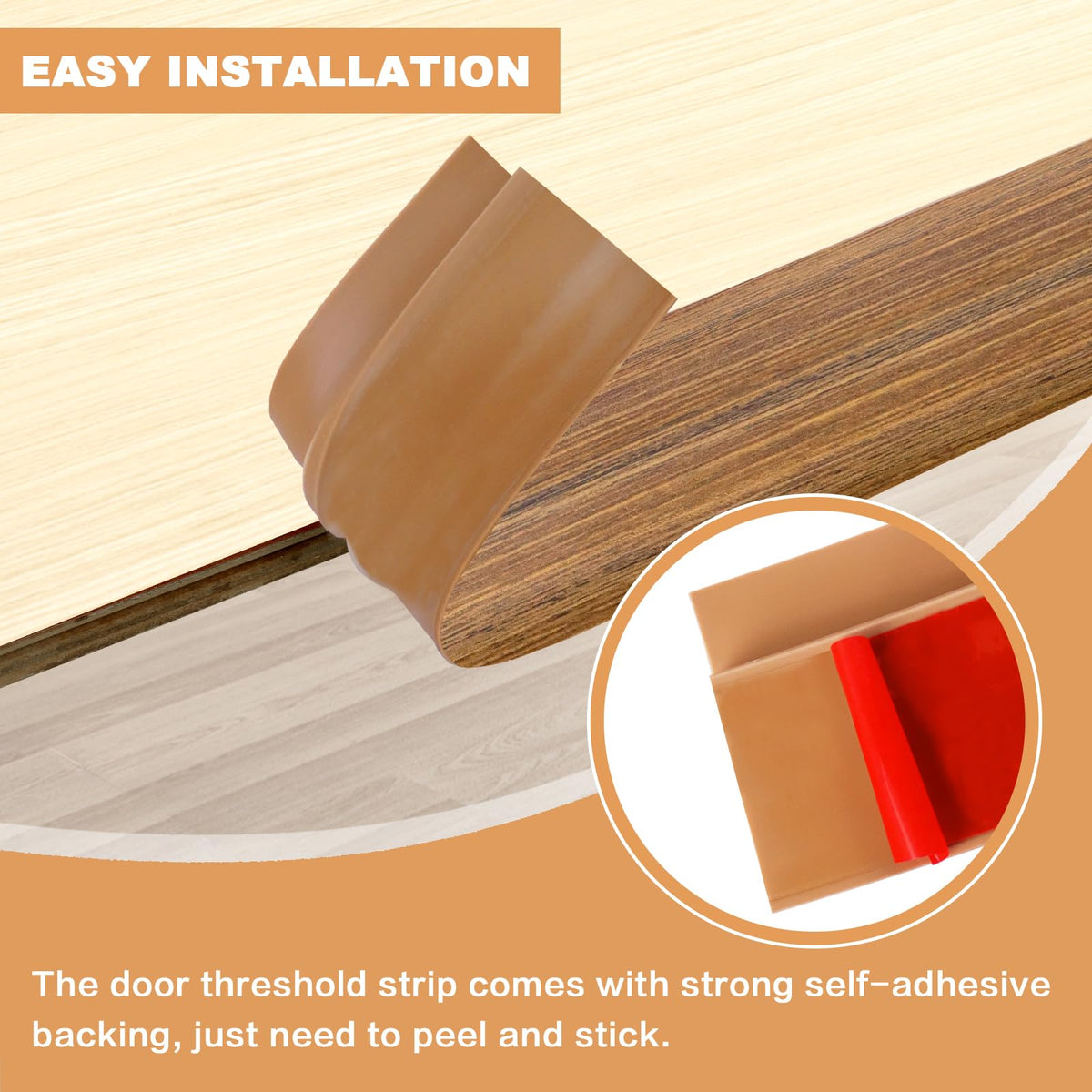 Vinyl Door Threshold Flooring Transition Strip Self Adhesive Carpet Edging Strip for Laminate Doorway Edge Threshold from 1 (10 Foot)