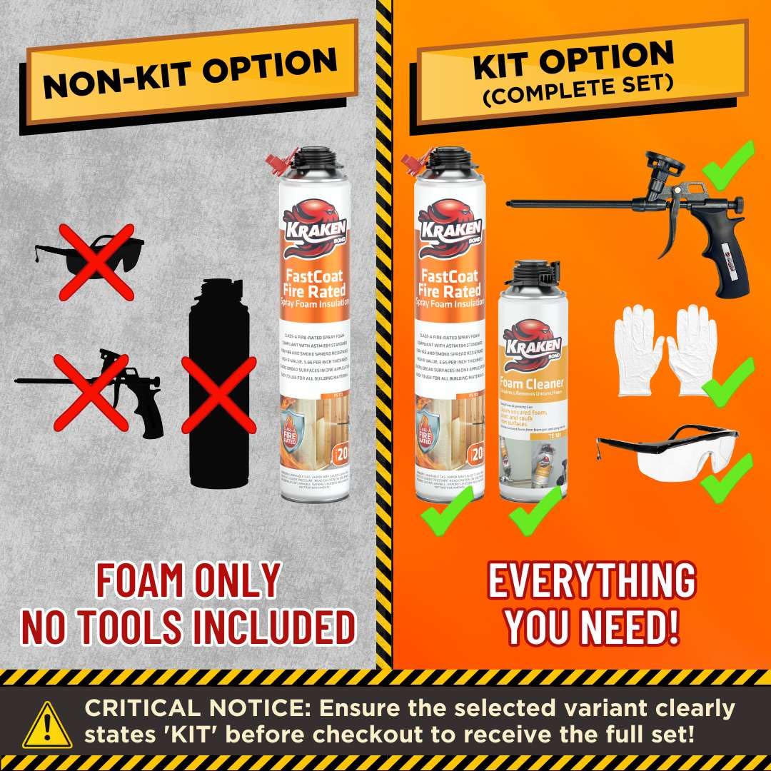 Fastcoat Fire Rated Spray Foam Insulation Kit Closed Cell in a Can 40 sq ft (2 Count)