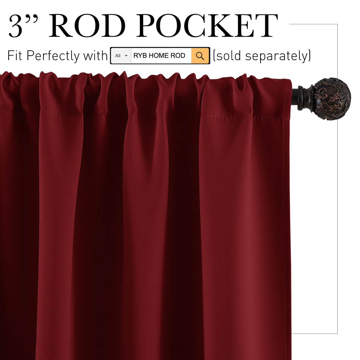 Blackout Curtains for Bedroom Living Room Nursery 72 inches Long