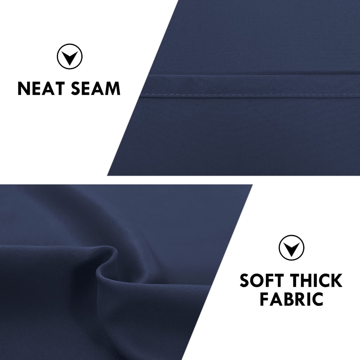 Blackout Curtains for Bedroom Living Room 42 x 54 Inch Long Navy (2 Count)