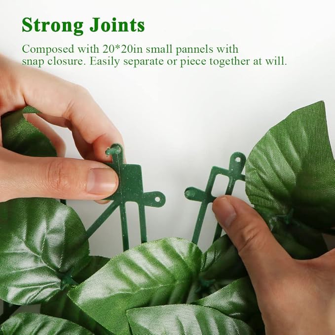 iCover 2PK 39 * 98in Artificial Ivy Privacy Fence Screen Cover, Highly Dense Leaves Wtih Strengthened Joint Prevent Leave Falling Off, Faux Hedge Panels Greenery Vines, Decorative Fences
