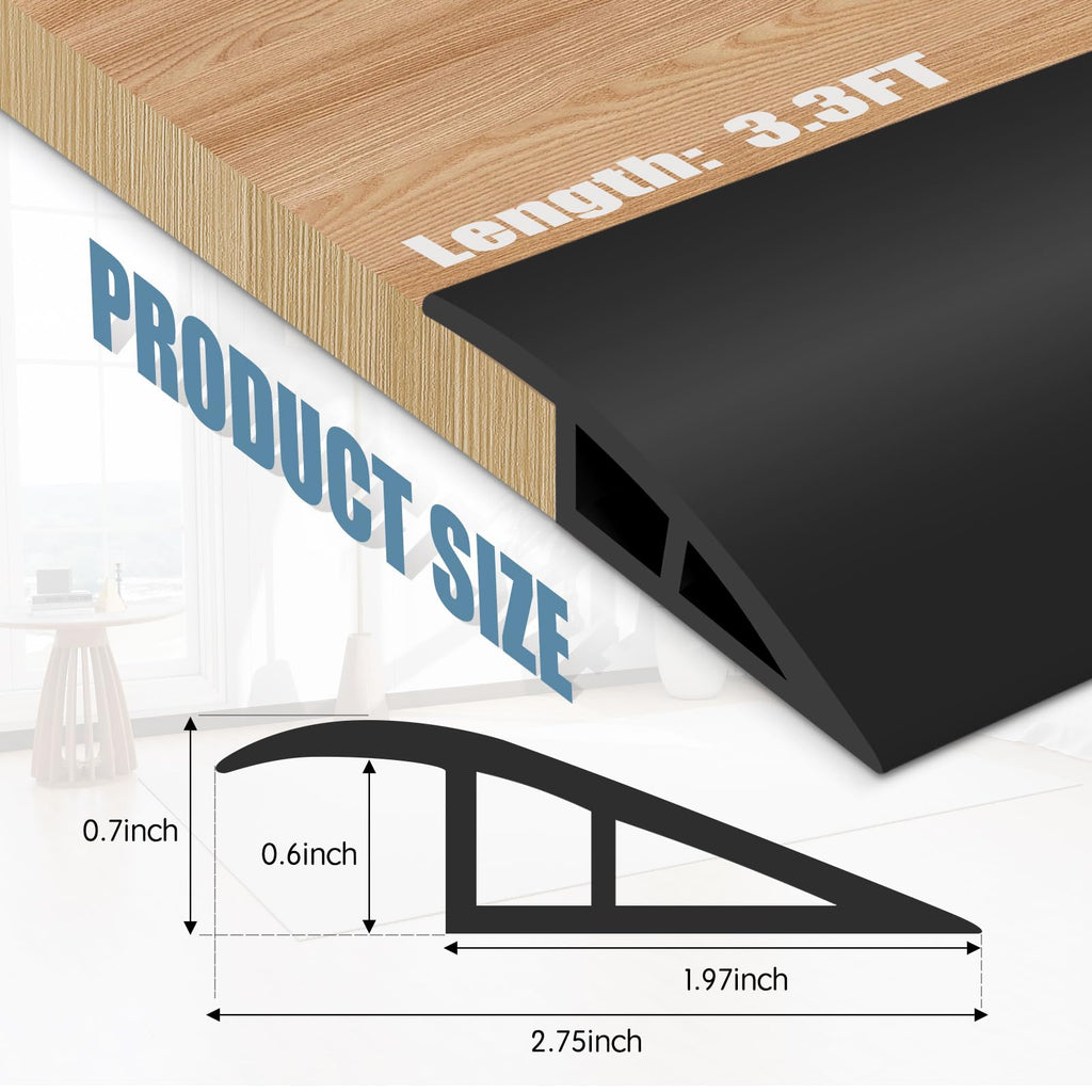 Floor Transition Strip Door Threshold 39" Floor Transition Reducer Trim on The Edges Threshold Strip Self Adhesive Suitable for Doorways