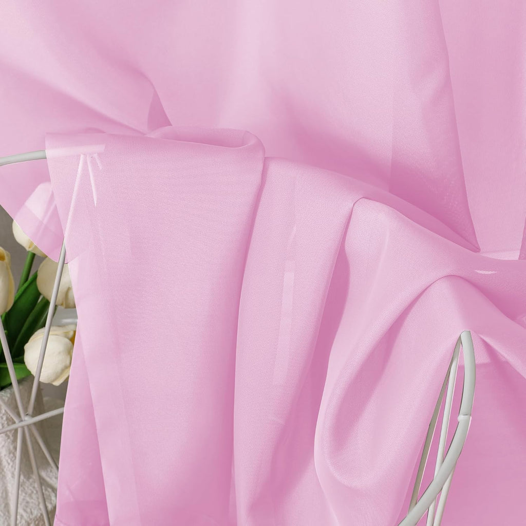 Pink Sheer Curtains 108 Inches Long (2 Count)