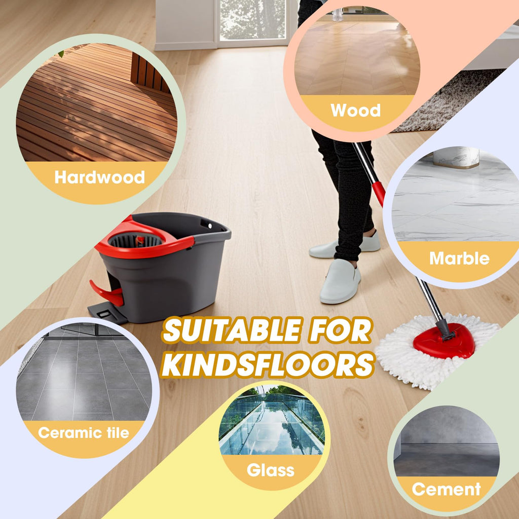 10 Pack Spin Mop Replacement Heads (10 Count)
