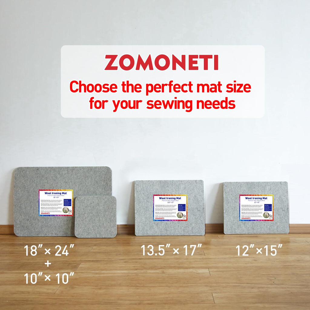 24" x 18" + 10" x 10" Wool Pressing Mat 100% New Zealand Felted Wool Ironing Mat Pad Blanket for Quilter