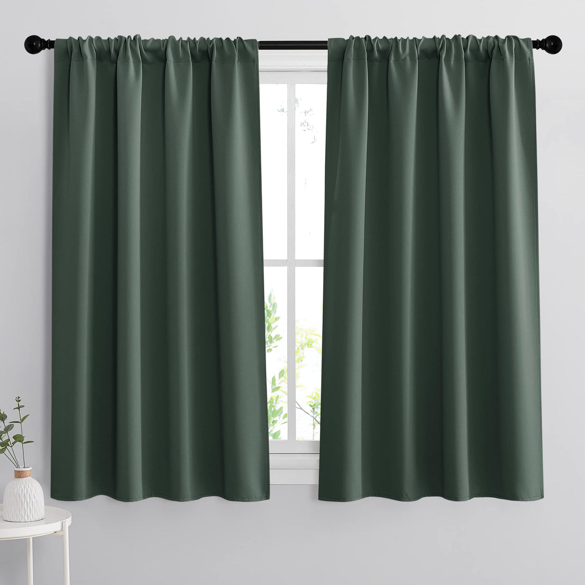 Blackout Curtains for Bedroom Living Room Nursery 63 inches Long (2 Count)
