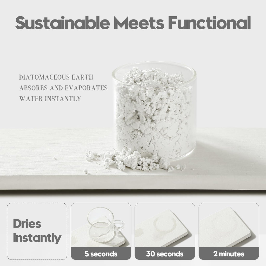 2PCS White Water Absorbing Diatomite Stone Drying Soap Dish Sink Vanity Tray for Bathroom (2 Count)