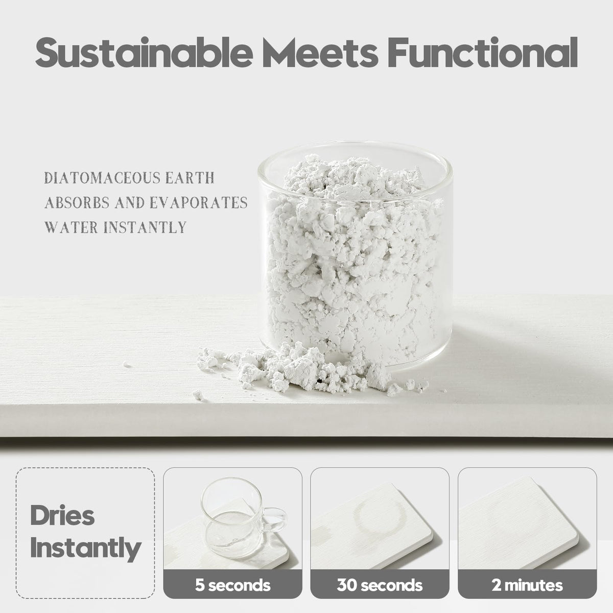 2PCS White Water Absorbing Diatomite Stone Drying Soap Dish Sink Vanity Tray for Bathroom (2 Count)