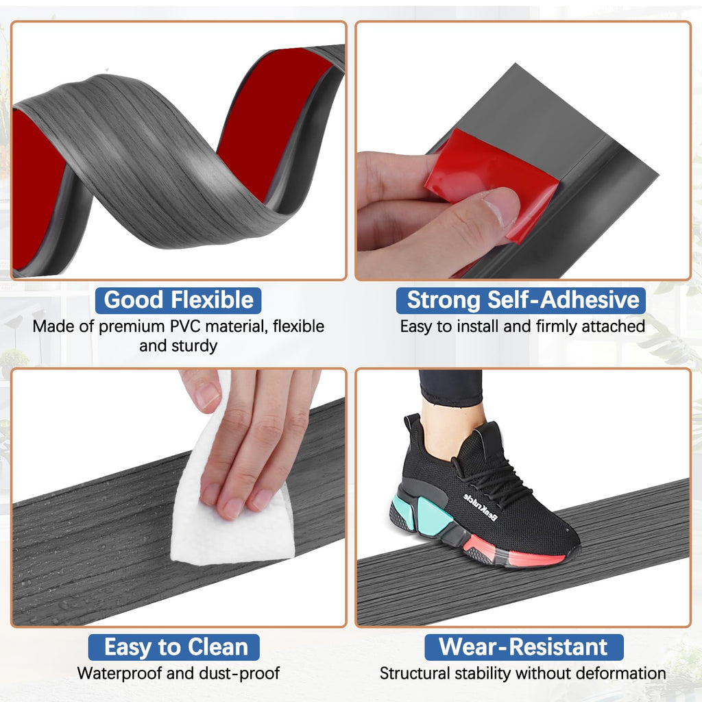 Vinyl Door Threshold Flooring Transition Strip Self Adhesive Carpet Edging Strip for Laminate Doorway Edge Threshold from 1