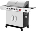 Royal Gourmet SG6002R 6-Burner Propane Grill with Sear Burner and Side Burner, Stainless Steel Cabinet Style Gas Grill with 71,000 BTU Output, for Outdoor Patio Garden Picnic Backyard Cooking, Silver